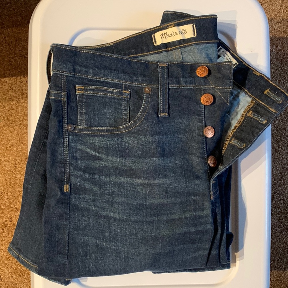 Madewell 9" Mid-Rise Skinny Jeans: Button-Front Edition- 28 Petite